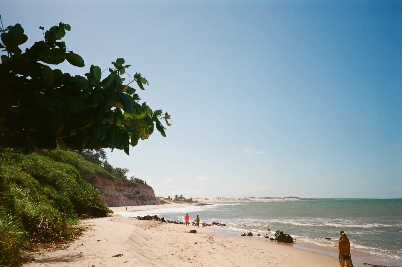 A surfer riding a wave at Praia da Pipa